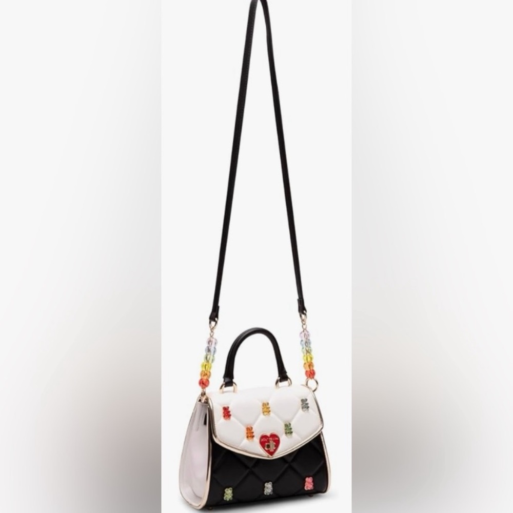 NWT BETSEY JOHNSON Beary Sweet Black and White Top Handle Bag - Picture 9 of 9